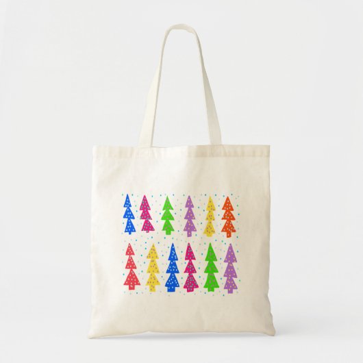 Pop met kleurrijke kerstbomen tote bag (Voorkant)