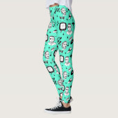 Pop met zwarte en witte retro leggings (Links)