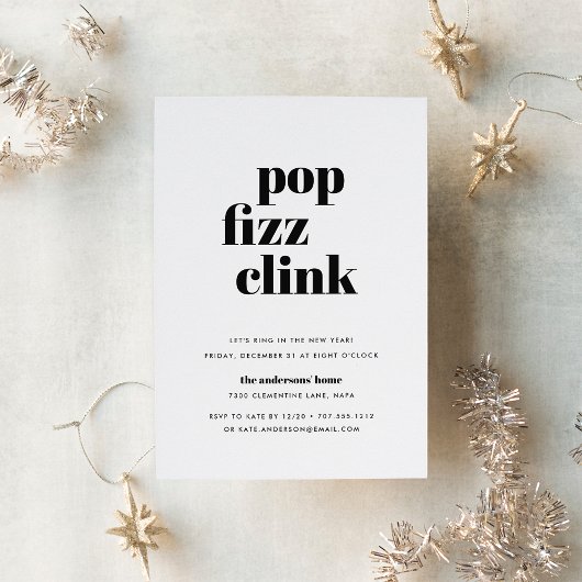 Pop moderne | Invitation du réveillon du Nouvel An