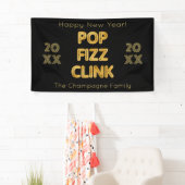Pop moderne typografie Fizz Clink Spandoek (Insitu)