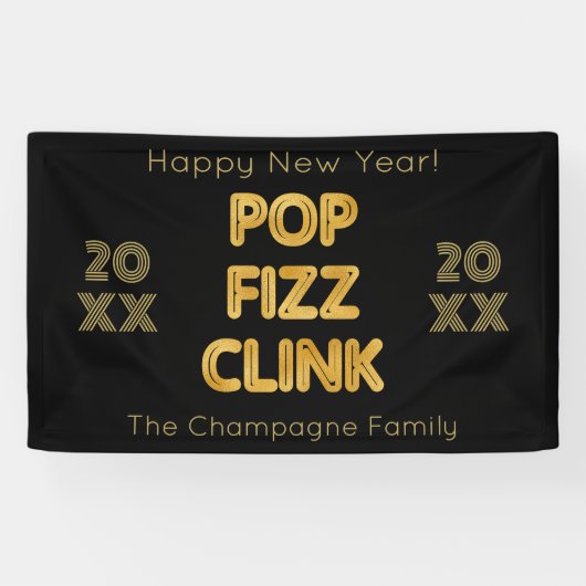 Pop moderne typografie Fizz Clink Spandoek (Horizontaal)