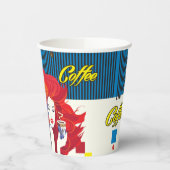 pop "Mooie Mode vrouw met koffiebeker" Art Papieren Bekers (Links)