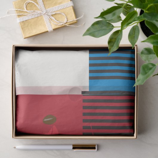 pop "Mooie Mode vrouw met koffiebeker" Art Tissuepapier (Geschenk)