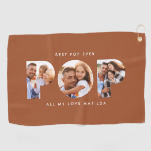Pop multi-foto modern terracotta elegant golfhanddoek