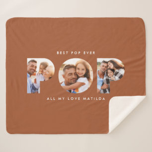 Pop multi-foto moderne elegant terracotta gift fle sherpa deken