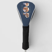 Pop multi-foto moderne typografie blauw golfheadcover (Voorkant)