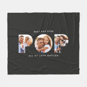 Pop multi-foto moderne typografie elegant zwart fleece deken