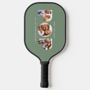 Pop multi-foto moderne typografie groen pickleball paddle