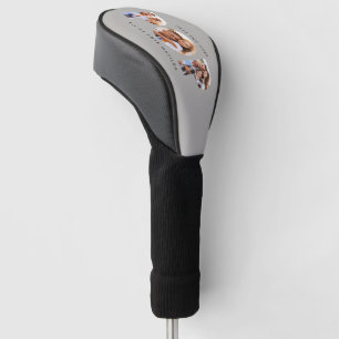 Pop multi-foto moderne typografie kind grijs gesch golfheadcover