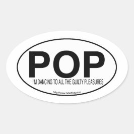 Pop Music Euro Oval Decal Style Slogan Ovale Sticker