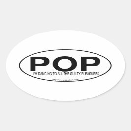 Pop Music Euro Oval Decal Style Slogan Ovale Sticker