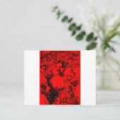 Pop musicus portretten in levendige rode kleuren k briefkaart (Staand voorkant)