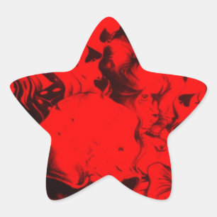 Pop musicus portretten in levendige rode kleuren k ster sticker