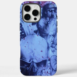 Pop Muzikanten Blauwe Paarse Art Print iPhone 16 Pro Max Hoesje