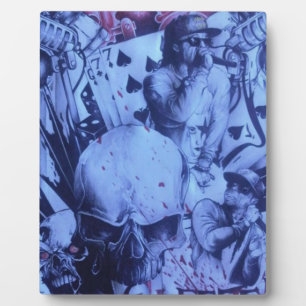 Pop Muzikanten Blauwe Paarse Art Print Fotoplaat