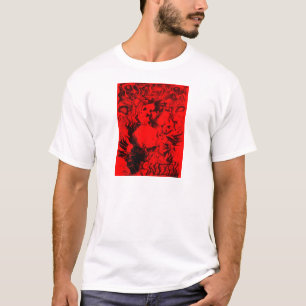 Pop Muzikantenportretten in levendige rode kleuren T-shirt