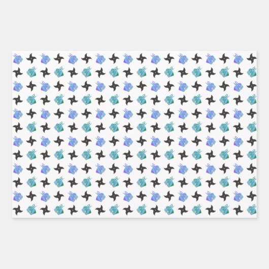 Pop Ninja Throwing Star Inpakpapier Vel (Voorkant 2)