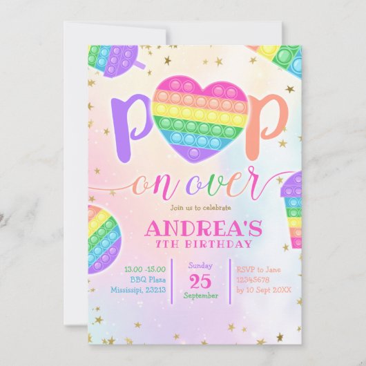 Pop on Over Anniversaire Fête Invitation (Devant)