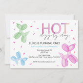 Pop On Over Bright Balloon Anniversaire Invitation (Devant)