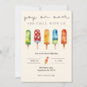 Pop on Over Popsicle Custom Birthday Invitation (Devant)