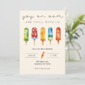 Pop on Over Popsicle Custom Birthday Invitation (Debout devant)