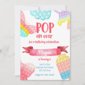 Pop on Over Rainbow Fidget Toy Invitation Annivers (Devant)