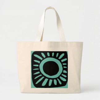 Pop ontwerp in blauw groen grote tote bag