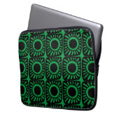 Pop ontwerp in groen laptop sleeve (Voorkant Links)
