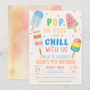 Pop op Over en Chill Ice-cream Kids Verjaardag Kaart
