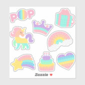 Pop op over! pop het kind voor meisje sticker pack (Vel)