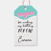 Pop op over verjaardagsfeestje dank je cadeaulabel (Voorkant)