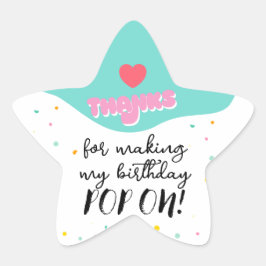 Pop op over verjaardagsfeestje ster sticker