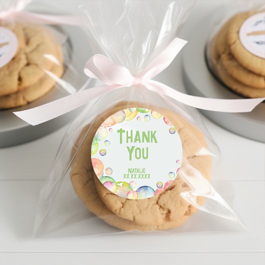 Pop op over! Zeepbellen verjaardags kind dank u Ronde Sticker