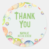 Pop op over! Zeepbellen verjaardags kind dank u Ronde Sticker (Voorkant)