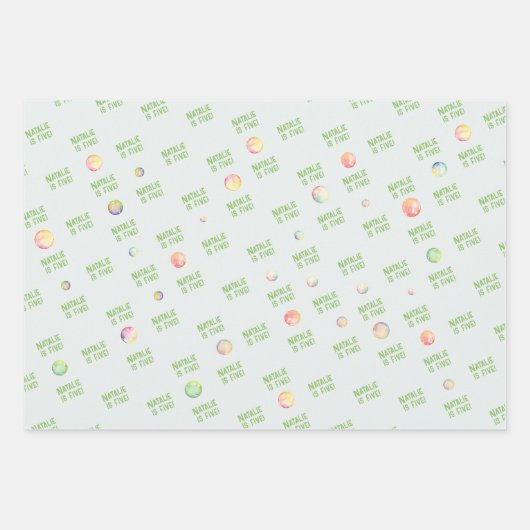 Pop op over! Zeepbellen verjaardags kind Inpakpapier Vel (Voorkant 3)