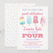 Pop op verjaardagsuitnodiging kaart (Voorkant / Achterkant)