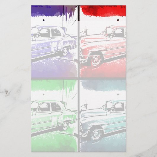 Pop oude Vintage Waterverf Briefpapier (Voorkant)