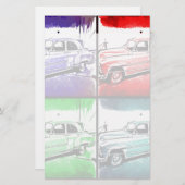 Pop oude Vintage Waterverf Briefpapier (Voorkant / Achterkant)