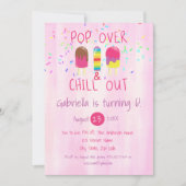 Pop Over & Chill Out Ice Pop Invitation Anniversai (Devant)