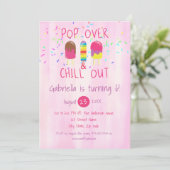 Pop Over & Chill Out Ice Pop Invitation Anniversai (Debout devant)