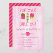 Pop Over & Chill Out Ice Pop Invitation Anniversai (Devant / Derrière)