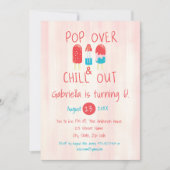 Pop Over & Chill Out Ice Pop Invitation Anniversai (Devant)