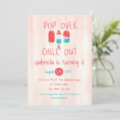 Pop Over & Chill Out Ice Pop Invitation Anniversai (Debout devant)