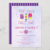 Pop Over & Chill Out Ice Pop Invitation Anniversai (Devant / Derrière)