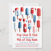 Pop Over en Chill Popsicle 4th van Juli Feest Kaart (Voorkant)
