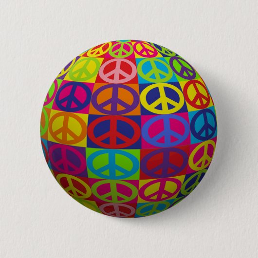 Pop Peace Ball Ronde Button 5,7 Cm (Voorkant)