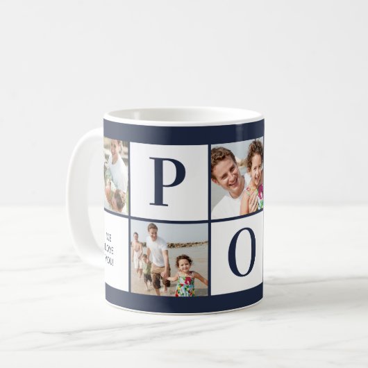 POP Photo Collage Navy Blue Coffee Mug (Devant gauche)