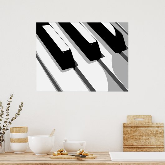 Pop Piano-toetsenbord Poster (Keuken)