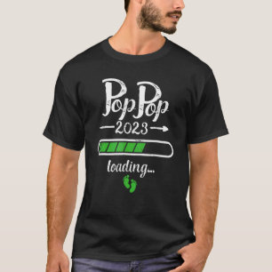Pop Pop 2023 Lading to be Grandpapa Baby Twins P T-shirt