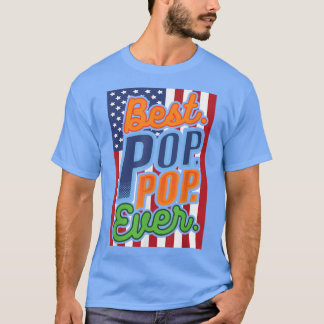 Pop Pop Amerikaanse vlag Grootvader grootouder T-shirt